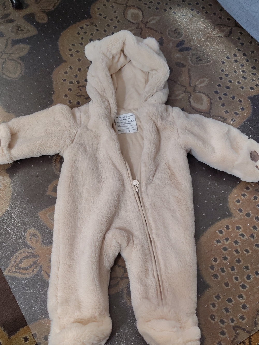 Primark Footed Bear Onesie Suit 6/9m $45